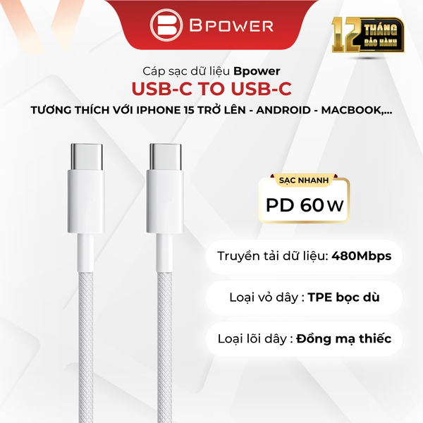   Cáp sạc dữ liệu c-c 1m