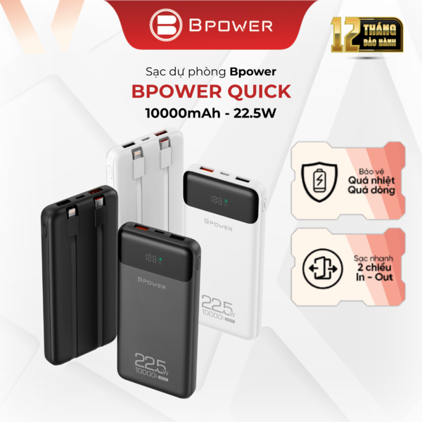Sạc dự phòng Bpower Quick 10.000mAh