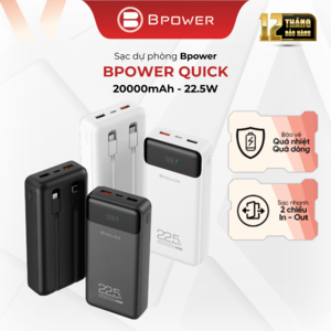 Sạc dự phòng Bpower Quick 20.000mAh