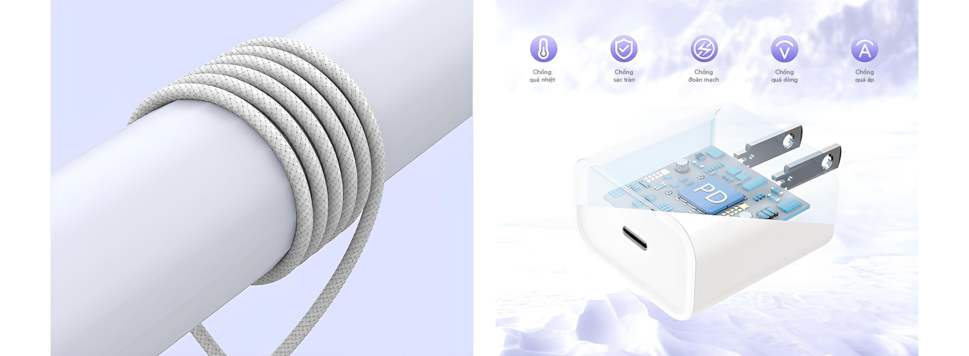 Combo củ+cáp sạc 20W