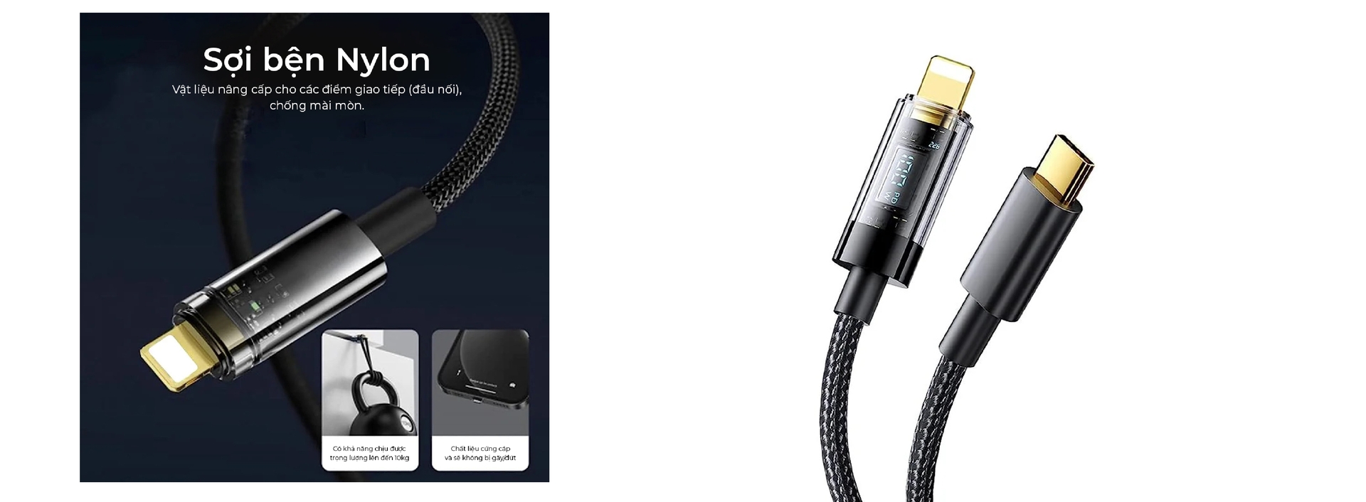 Cáp sạc USB-C to Lightning (LED)